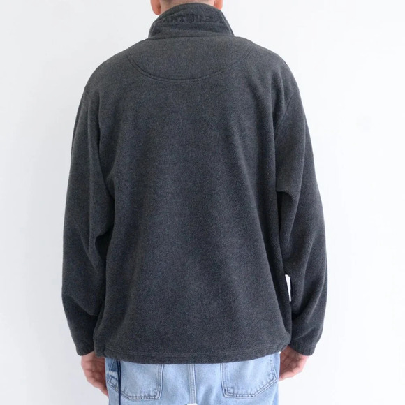 VTG Gant L.A. Brand Graphite  Gray Fleece Half Zip Pullover Sweater Size Medium - Picture 2 of 10
